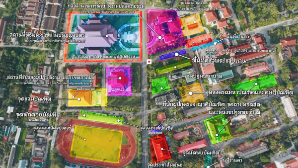  ผังเส้นทางจราจรและจุดสำคัญ ในพิธีพระราชทานปริญญาบัตรมหาวิทยาลัยราชภัฏเขตภาคใต้ 2569